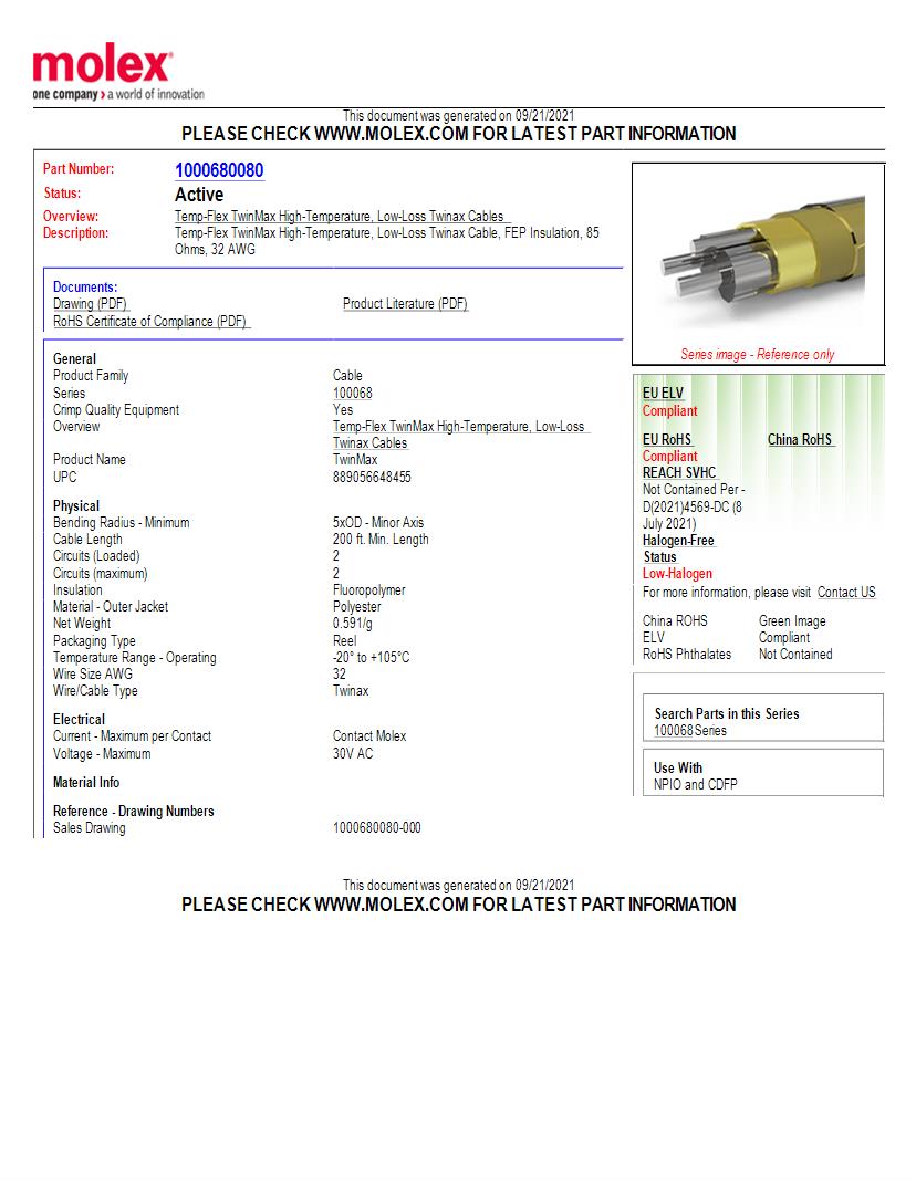 Coaxial Cables Datasheets Mouser