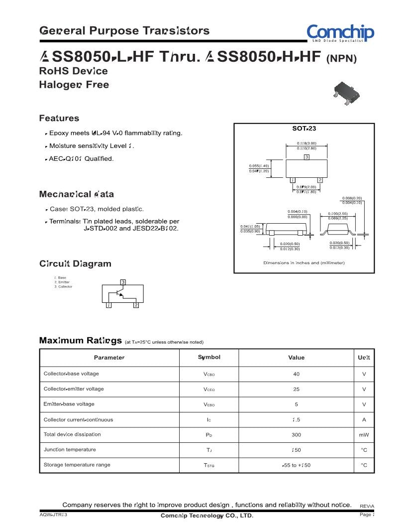 Transistor Datasheet M6 S9015 PDF Transistor Bipolar 60 OFF