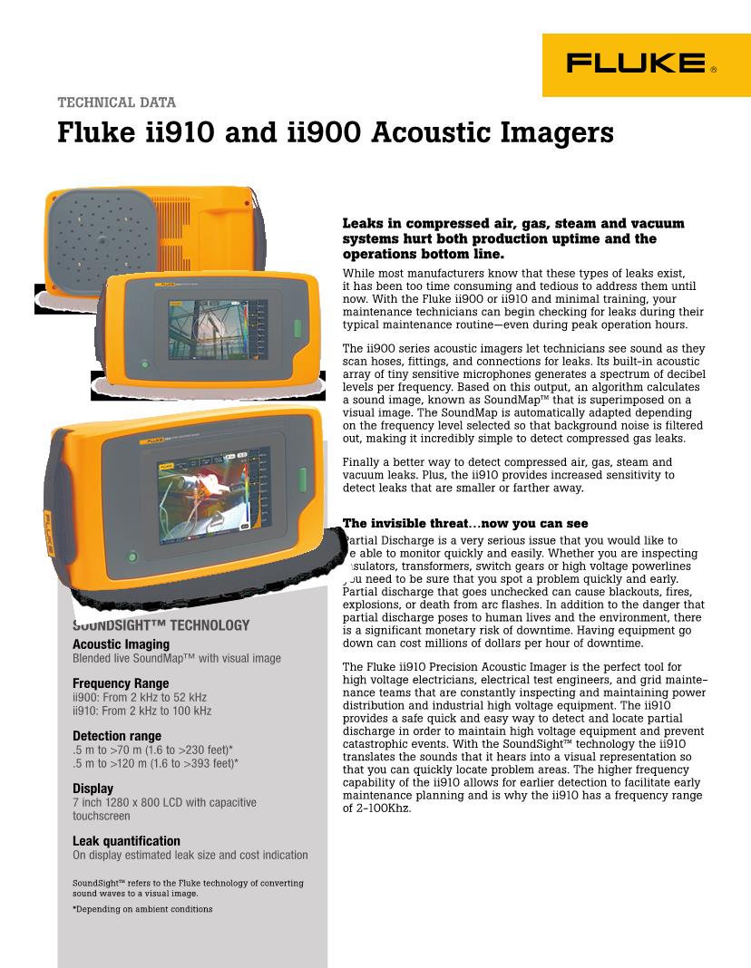 Fluke ii910 and ii900 Acoustic Imagers