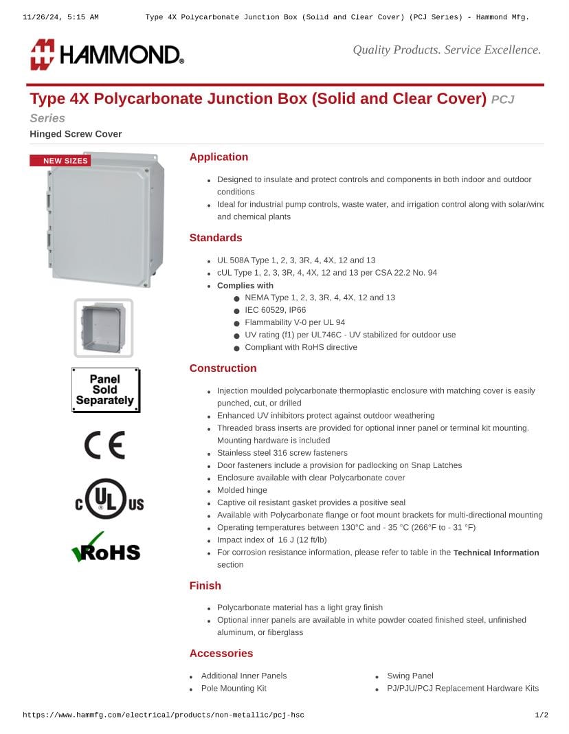 Hammond Enclosures Datasheets – Mouser