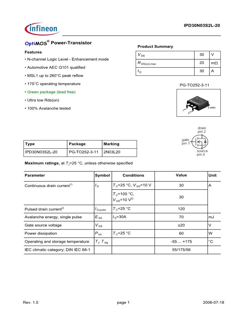 Smd Smt N Channel 60 W 30 V Mosfet Datasheets Mouser