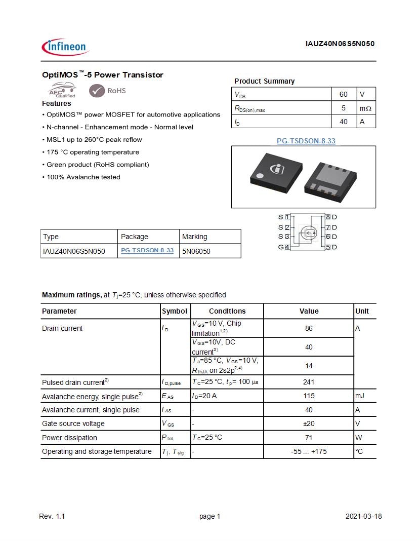 Search results for: 5N05 MOSFET Datasheets – Mouser