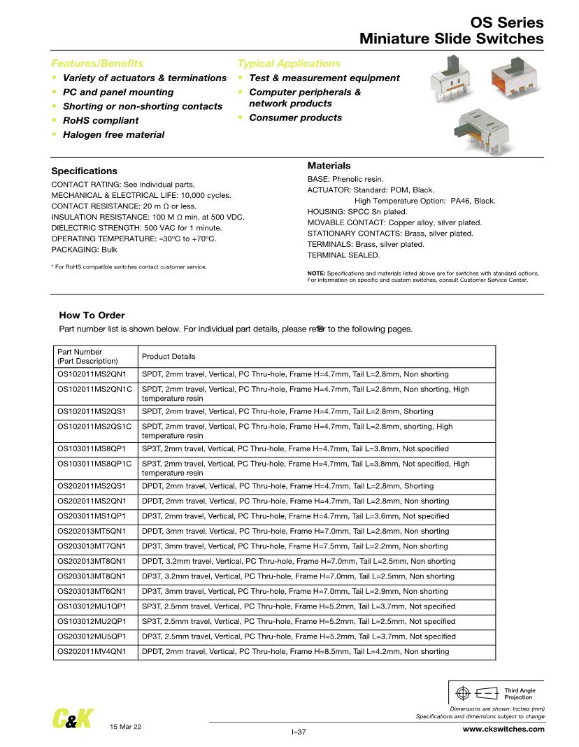 Dp3t Switches Electromechanical Datasheets – Mouser