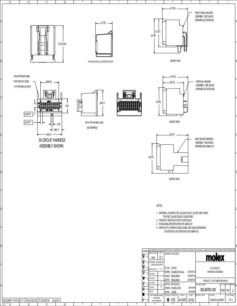 Molex H-DAC 64 Automotive Connectors Datasheets – Mouser