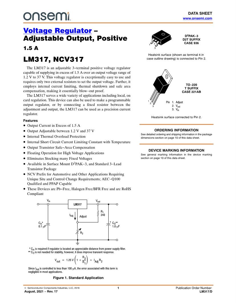 LM317 Voltage Regulator: Pinout, CALCULATOR, And Circuits, 55% OFF