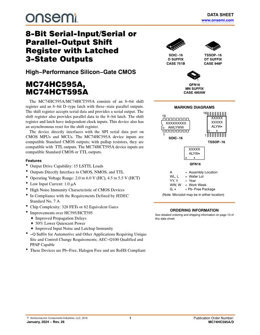 74HC595 Shift Register Pinout, Features, Circuit Datasheet, 51% OFF