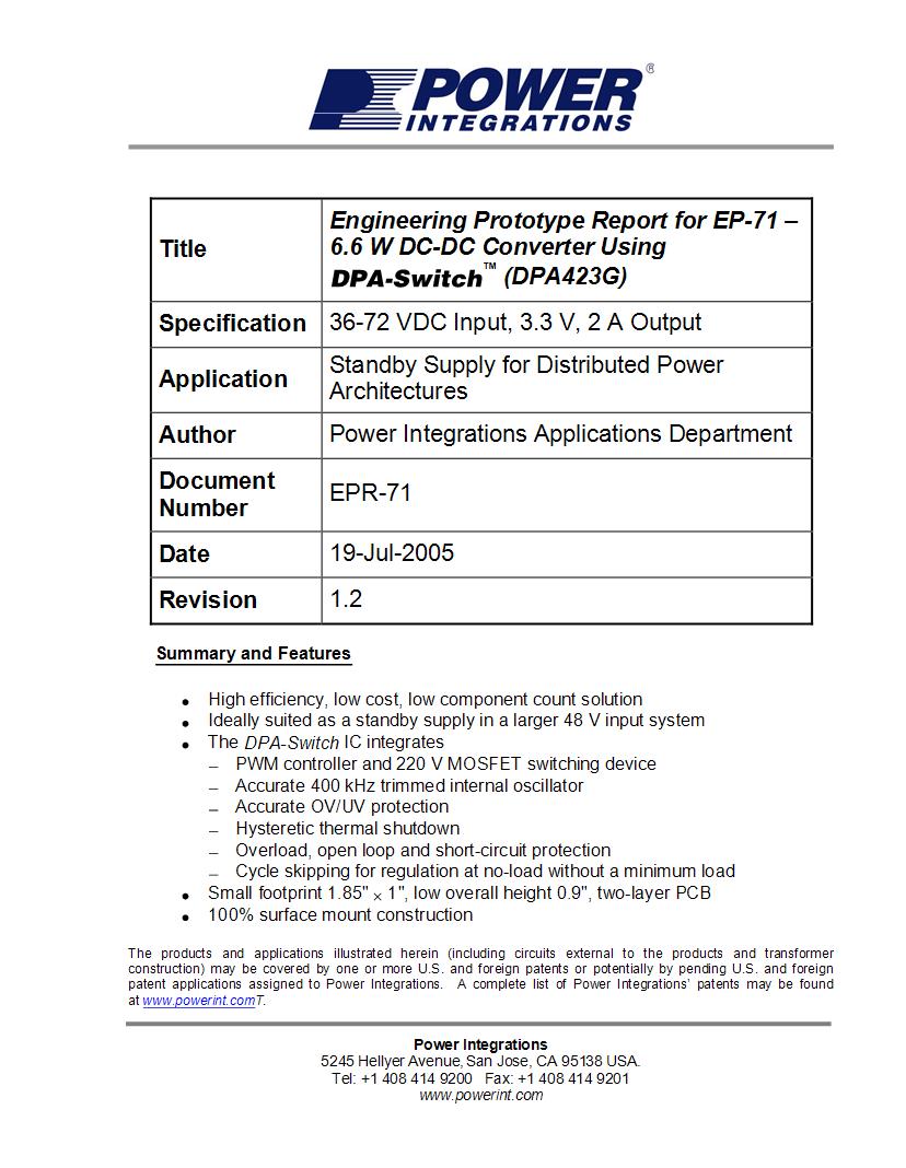 Power Integrations DPA-Switch Power Management IC Development Tools ...