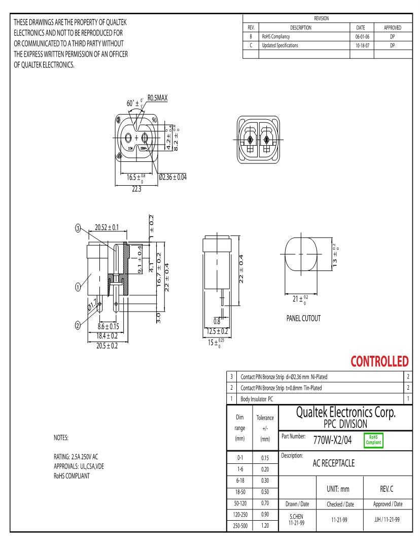 IEC-320 C-14 10 A 250 VAC AC Power Entry Modules Datasheets, 58% OFF