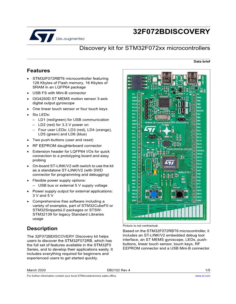 Stm32f0308-disco Arm Stm32f0 Discovery Evaluation Board, 60% OFF