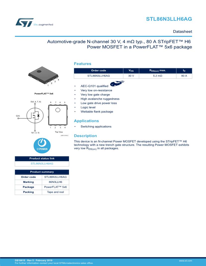 Smd Smt N Channel 60 W 30 V Mosfet Datasheets Mouser