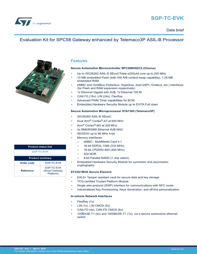 STMicroelectronics Electromechanical Datasheets – Mouser