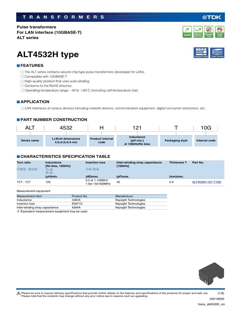 Pulse Transformers Datasheets – Mouser