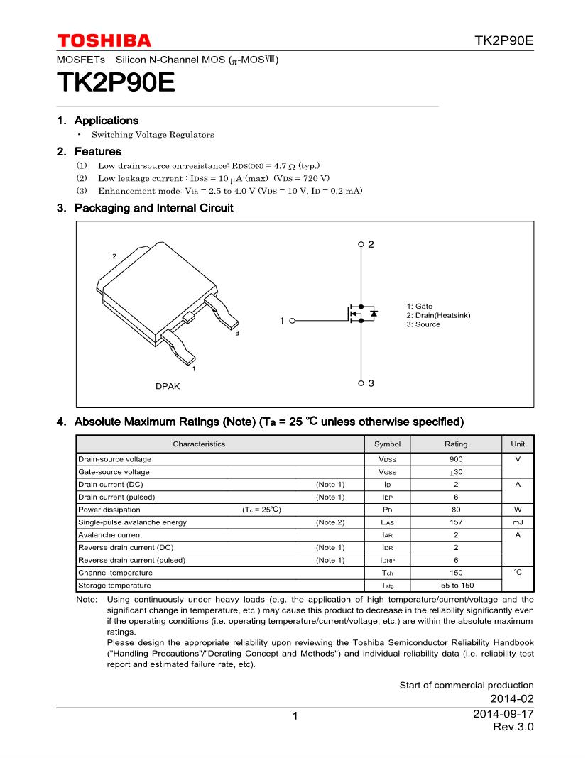 SMD/SMT 1 Channel N-Channel 900 V MOSFET Datasheets – Mouser