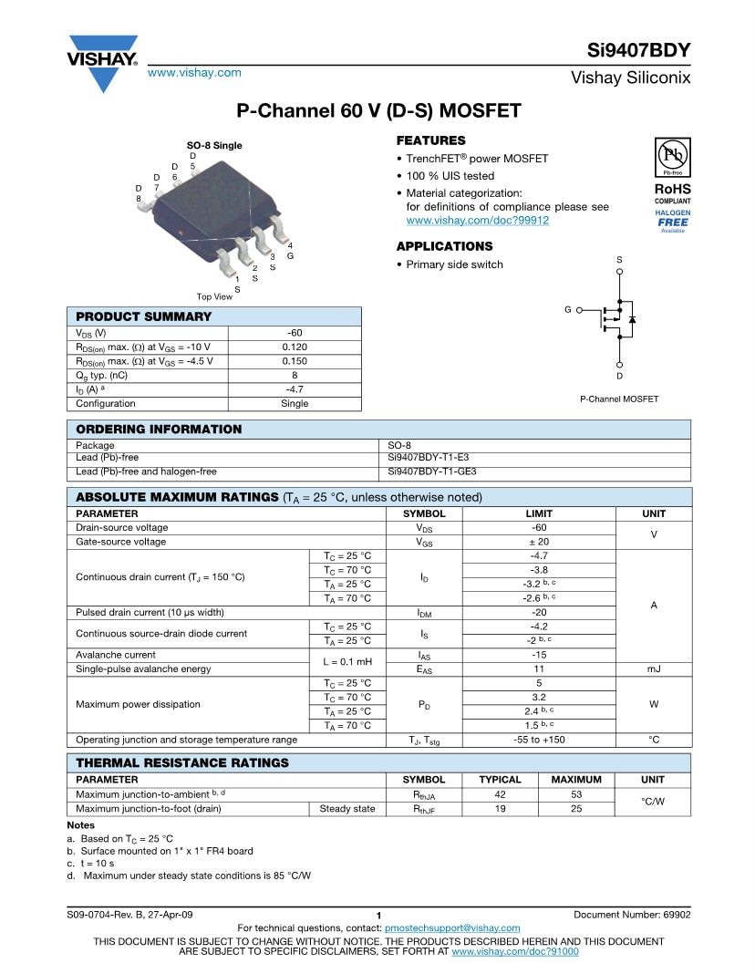 A SMD/SMT Channel N-Channel 30 V MOSFET Datasheets –, 57% OFF