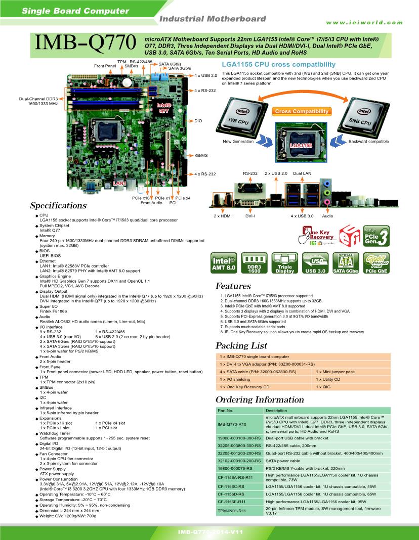 Core i3/i5/i7 Computing Datasheets – Mouser