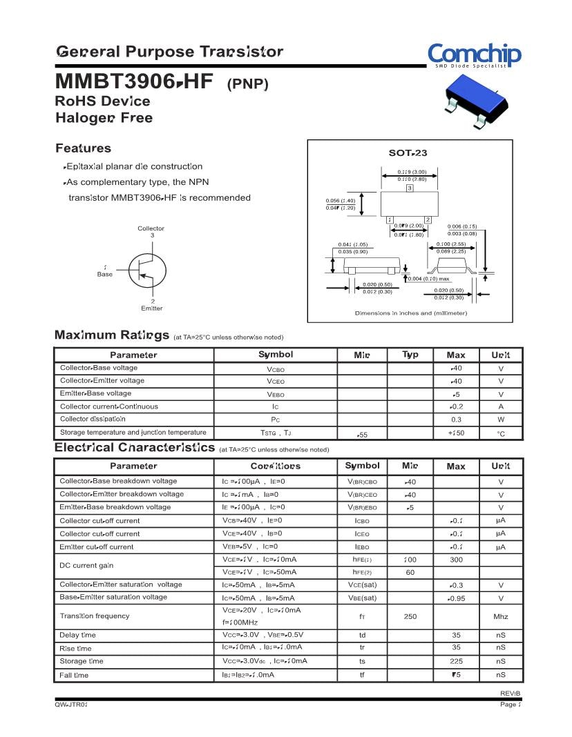 Mmbt3906 Series Smd Smt Bipolar Transistors Bjt Datasheets Mouser