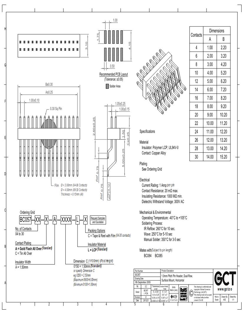 Global Connector Technology (GCT) Datasheets – Mouser