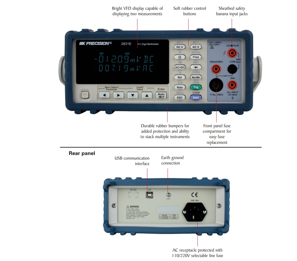 2831E True RMS Digital Bench Multimeter - B&K | Mouser