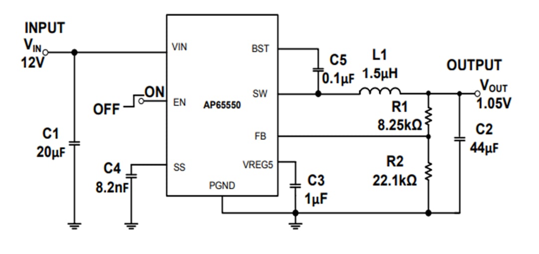 AP65550 Adaptive COT Step-down Converter - Diodes Inc | Mouser