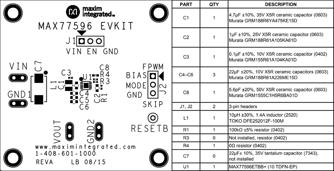 MAX77596EVKIT Evaluation Kit - Analog Devices / Maxim Integrated | Mouser