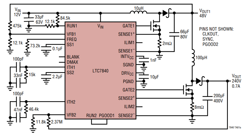 LTC7840 Boost Controllers - ADI | Mouser