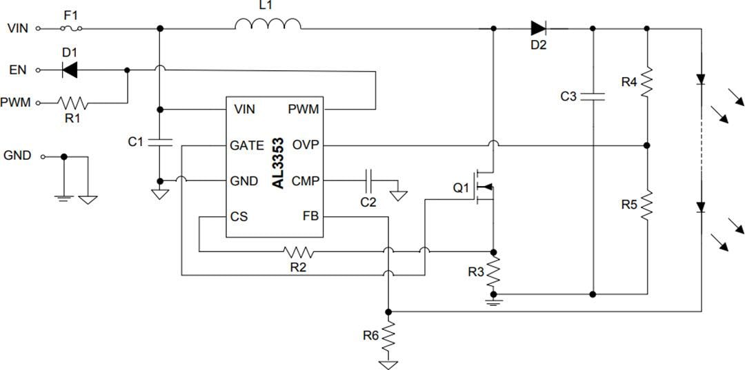 AL3353 High Performance Boost LED Controller - Diodes Inc | Mouser