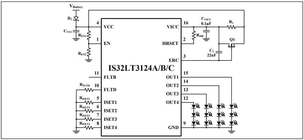 IS32LT3124 Linear LED Drivers - Lumissil | Mouser