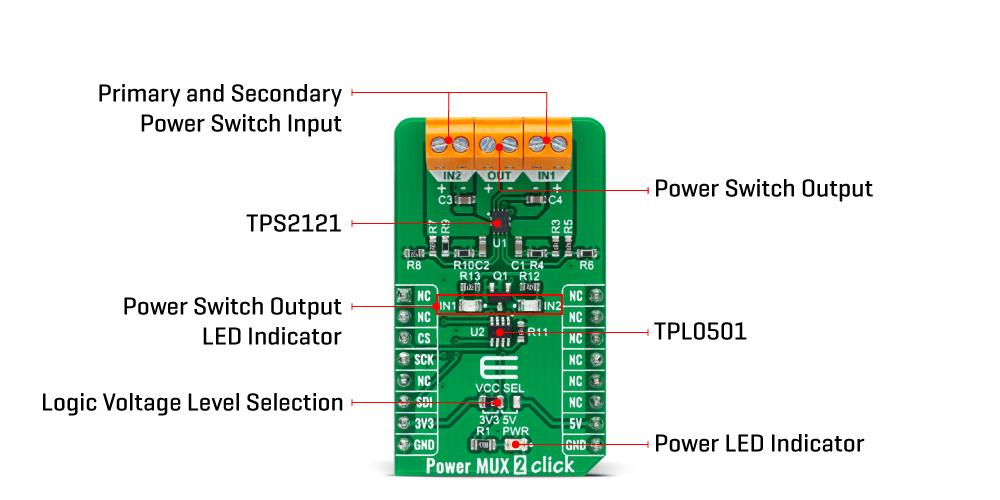 Power MUX 2 Click - Mikroe | Mouser