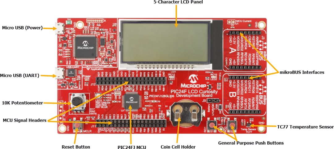 PIC24F LCD Curiosity Development Board (DM240017) - Microchip ...