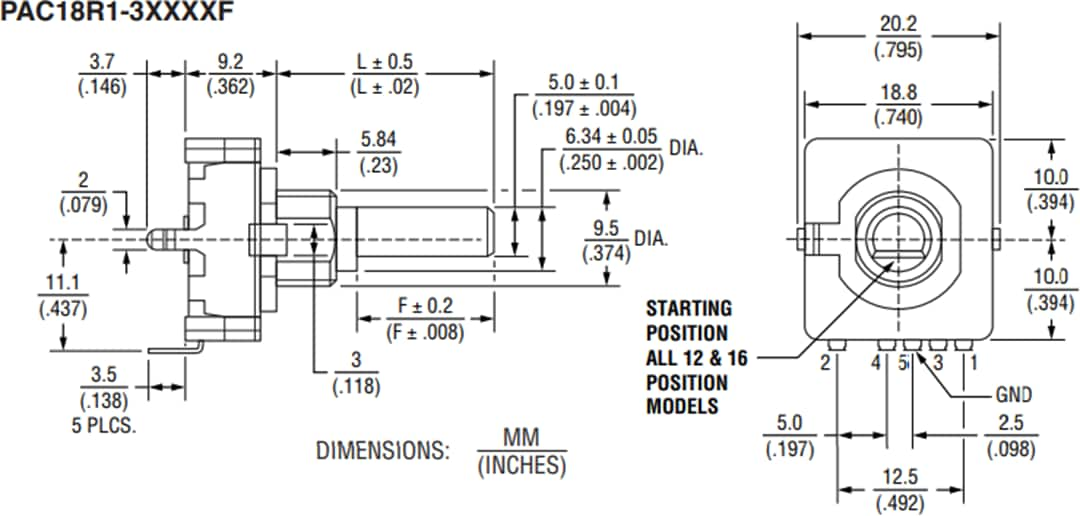 Pac18r 18mm Low Profile Absolute Encoders Bourns Mouser