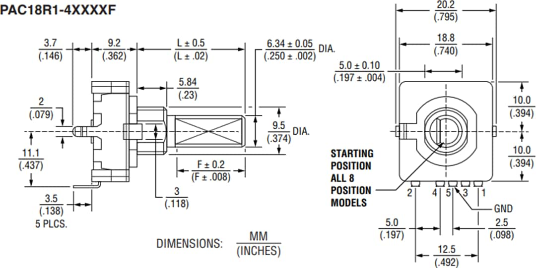 PAC18R 18mm Low Profile Absolute Encoders - Bourns | Mouser