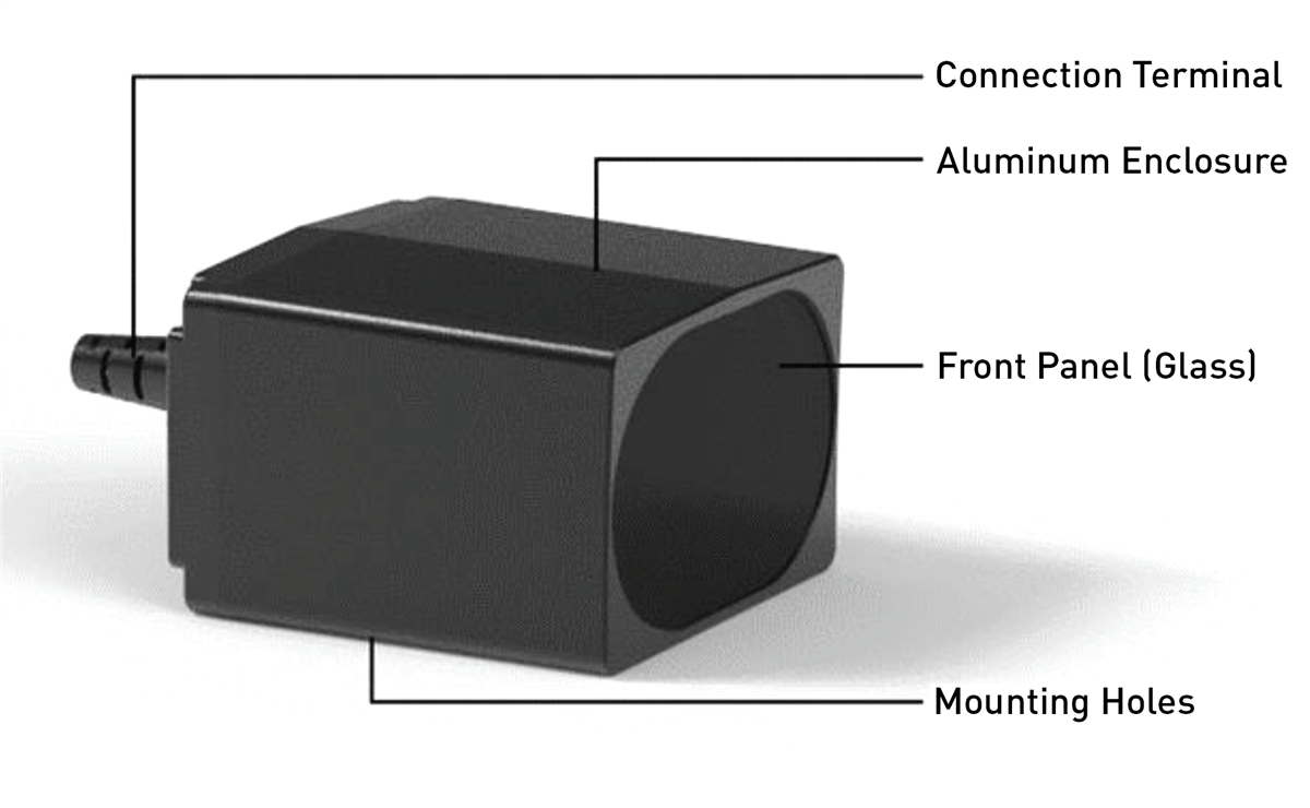 What is the maximum range the image sensor can be from the panel?