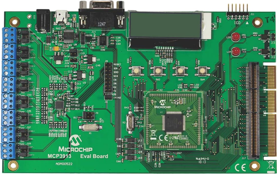 MCP3913 Evaluation Board (ADM00522) - Microchip Technology | Mouser