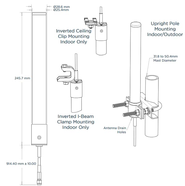 Wi-Fi 6E/7 Tri-Band V-Pol Omni Antennas - TE Connectivity / Laird ...