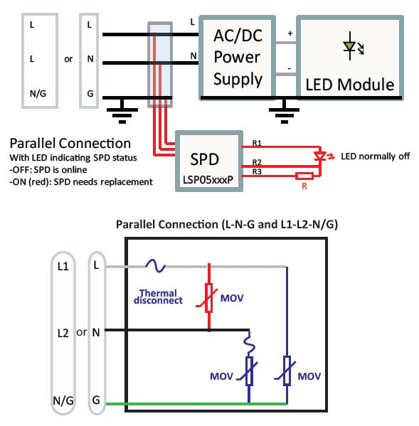 LSP Surge Protection Modules - Littelfuse | Mouser surge suppressor wiring diagram 